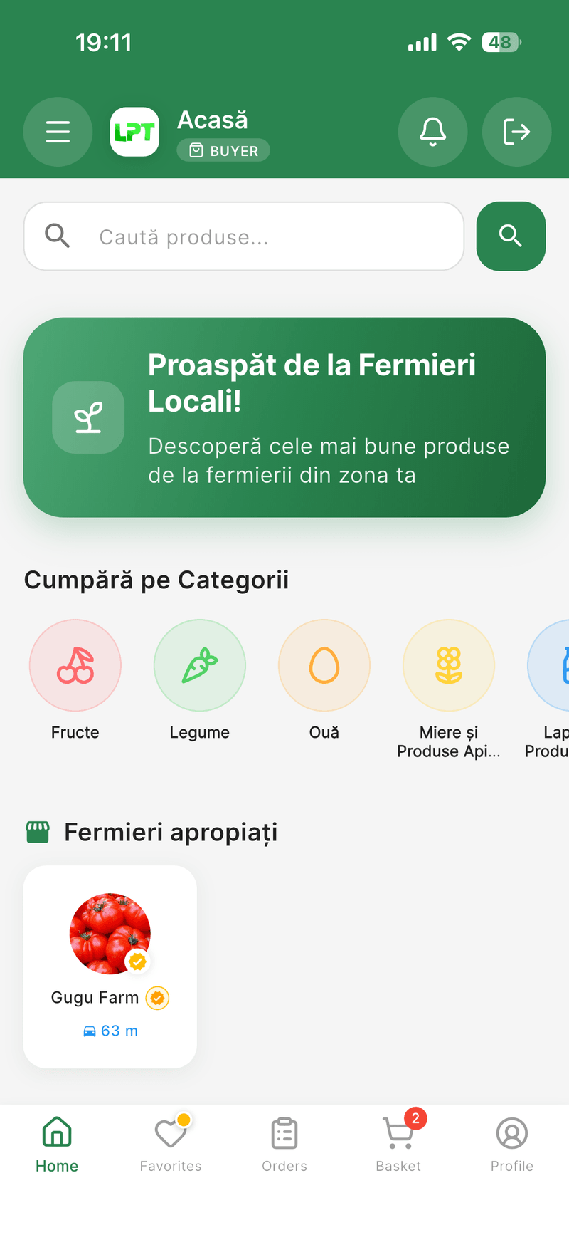 Aplicația La Poarta Ta — produse locale de la fermieri